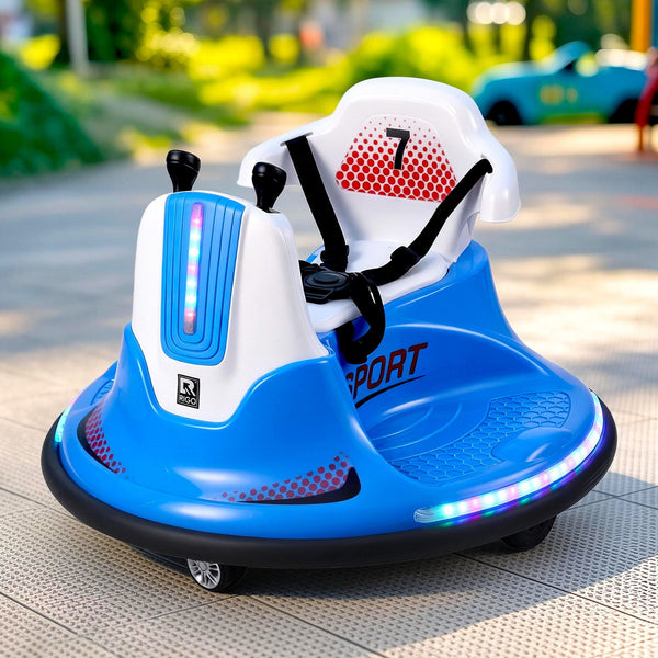 Rigo Ride on Cars Kids Bumper 12V Ride on Toy Toddler Remote Control Blue Awezingly