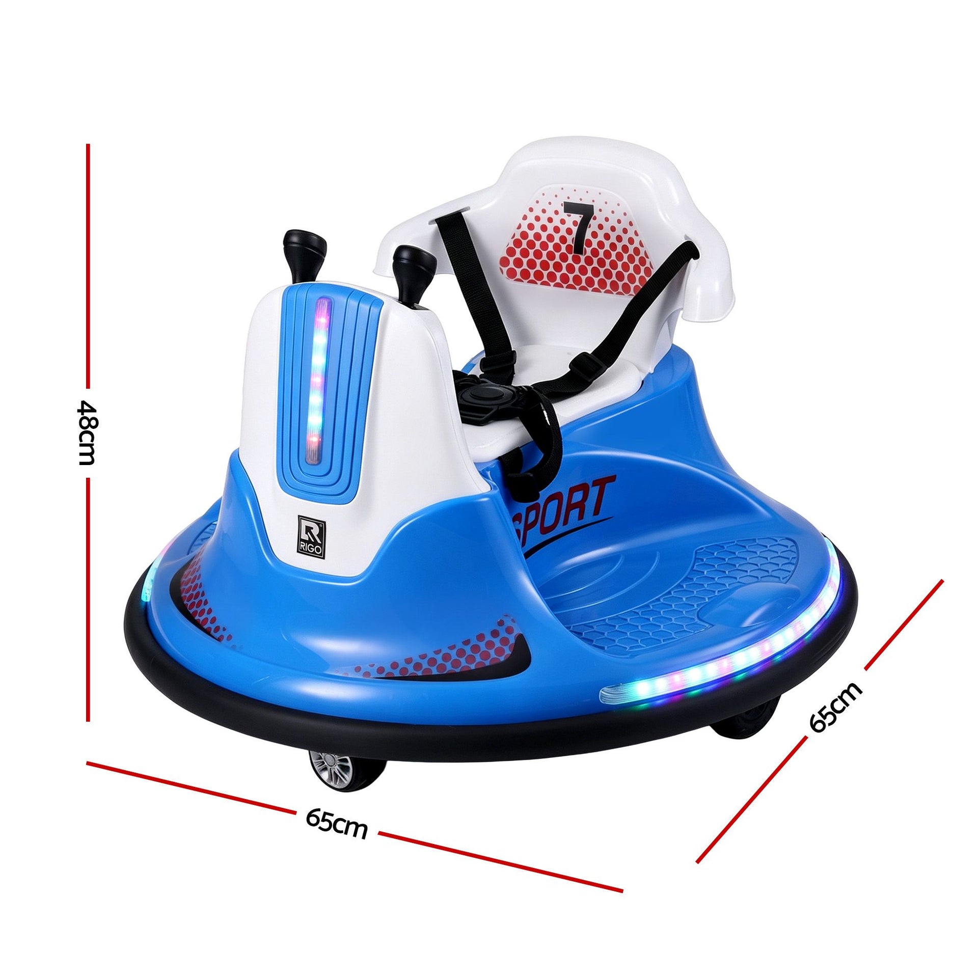 Rigo Ride on Cars Kids Bumper 12V Ride on Toy Toddler Remote Control Blue Awezingly