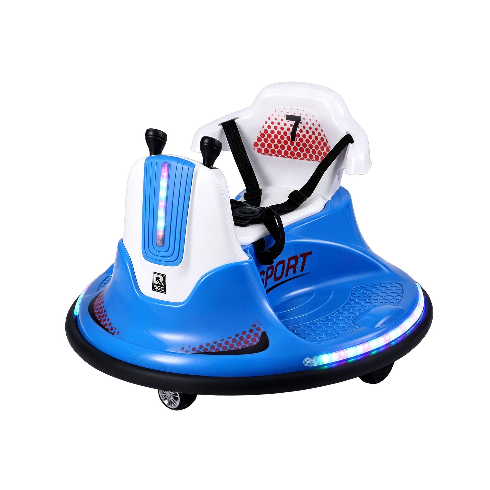 Rigo Ride on Cars Kids Bumper 12V Ride on Toy Toddler Remote Control Blue Awezingly