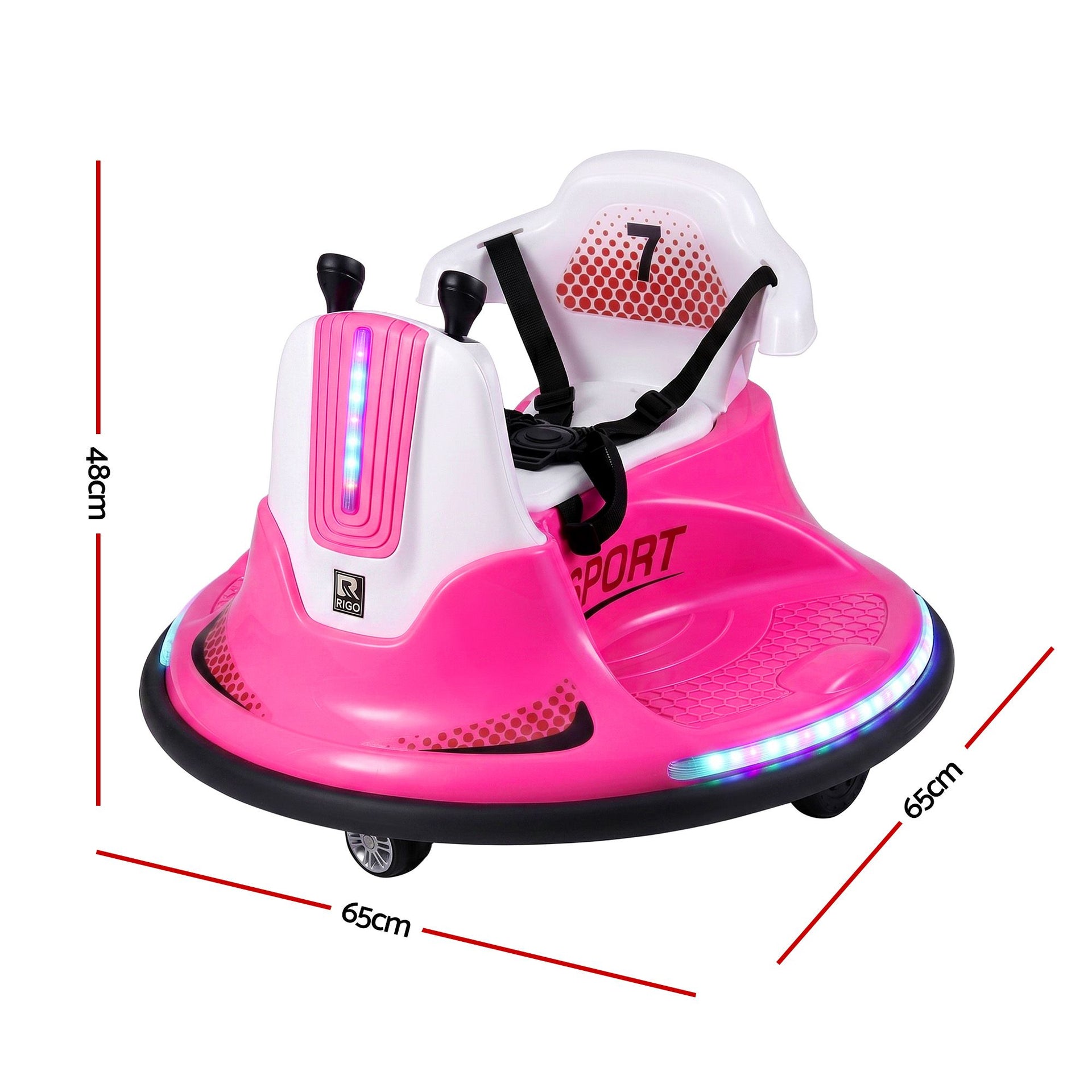Rigo Ride on Cars Kids Bumper 12V Ride on Toy Toddler Remote Control Pink Awezingly