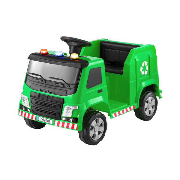 Rigo Kids Ride On Car Garbage Truck Police Light 12V Electric Toys Cars Green Does Not Apply