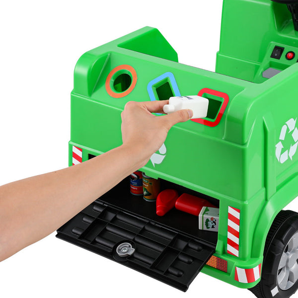 Rigo Kids Ride On Car Garbage Truck Police Light 12V Electric Toys Cars Green Does Not Apply