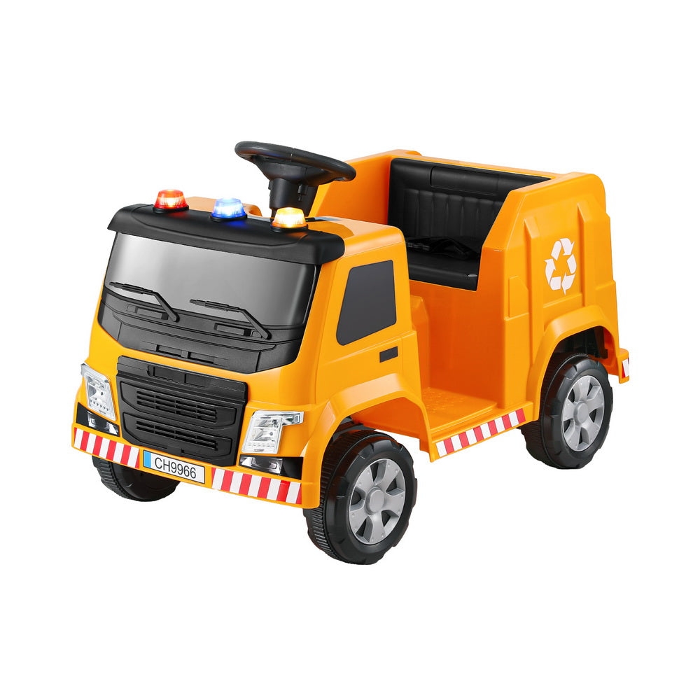Rigo Kids Ride On Car Garbage Truck Police Light 12V Electric Toys Cars Yellow Does Not Apply