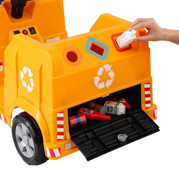 Rigo Kids Ride On Car Garbage Truck Police Light 12V Electric Toys Cars Yellow Does Not Apply