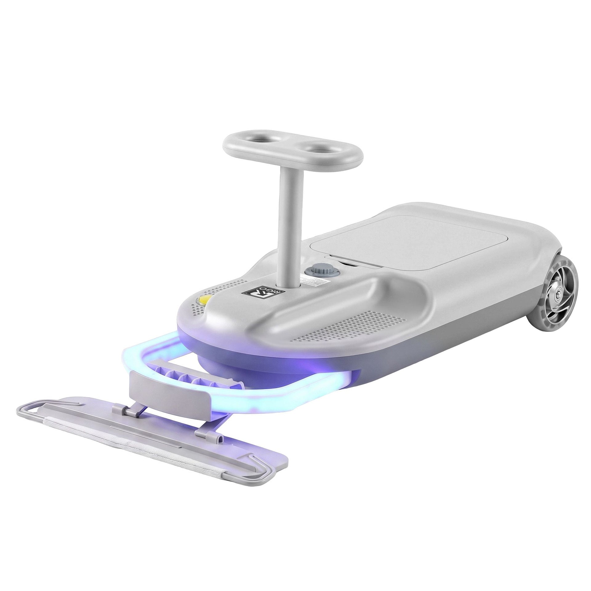 Rigo Ride on Car with Mop Storage Space Kids Clean Car 12V 86cm Grey Awezingly