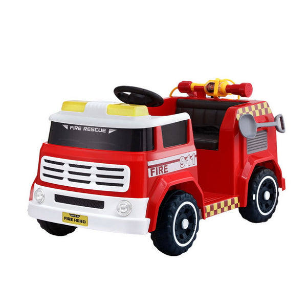 Rigo Kids Ride On Car Electric Fire Engine Fighting Truck with Water Gun Music Awezingly