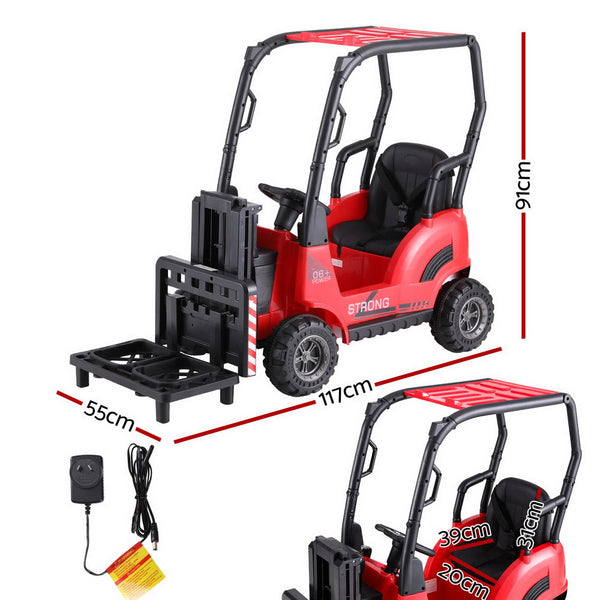 Rigo Kids Electric Ride On Car Forklift Loader Toys Cars Horn Remote 12V Red Rigo
