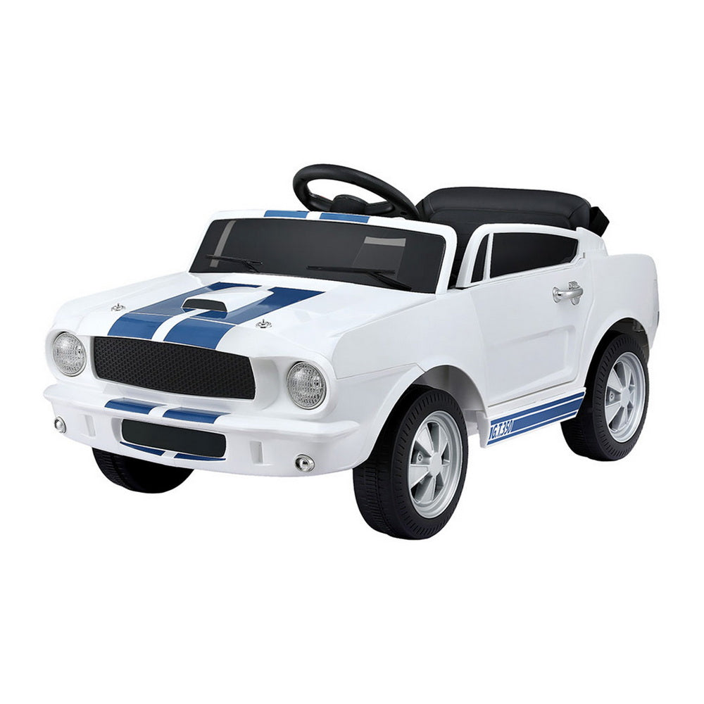 Kids Electric Ride On Car Licensed GT350 Outdoor Toys Cars Music Remote White Awezingly