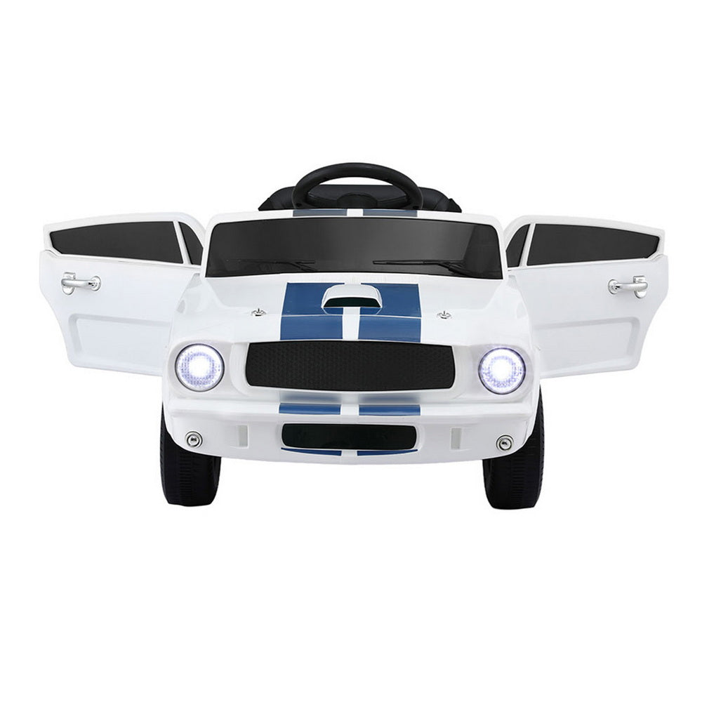 Kids Electric Ride On Car Licensed GT350 Outdoor Toys Cars Music Remote White Awezingly