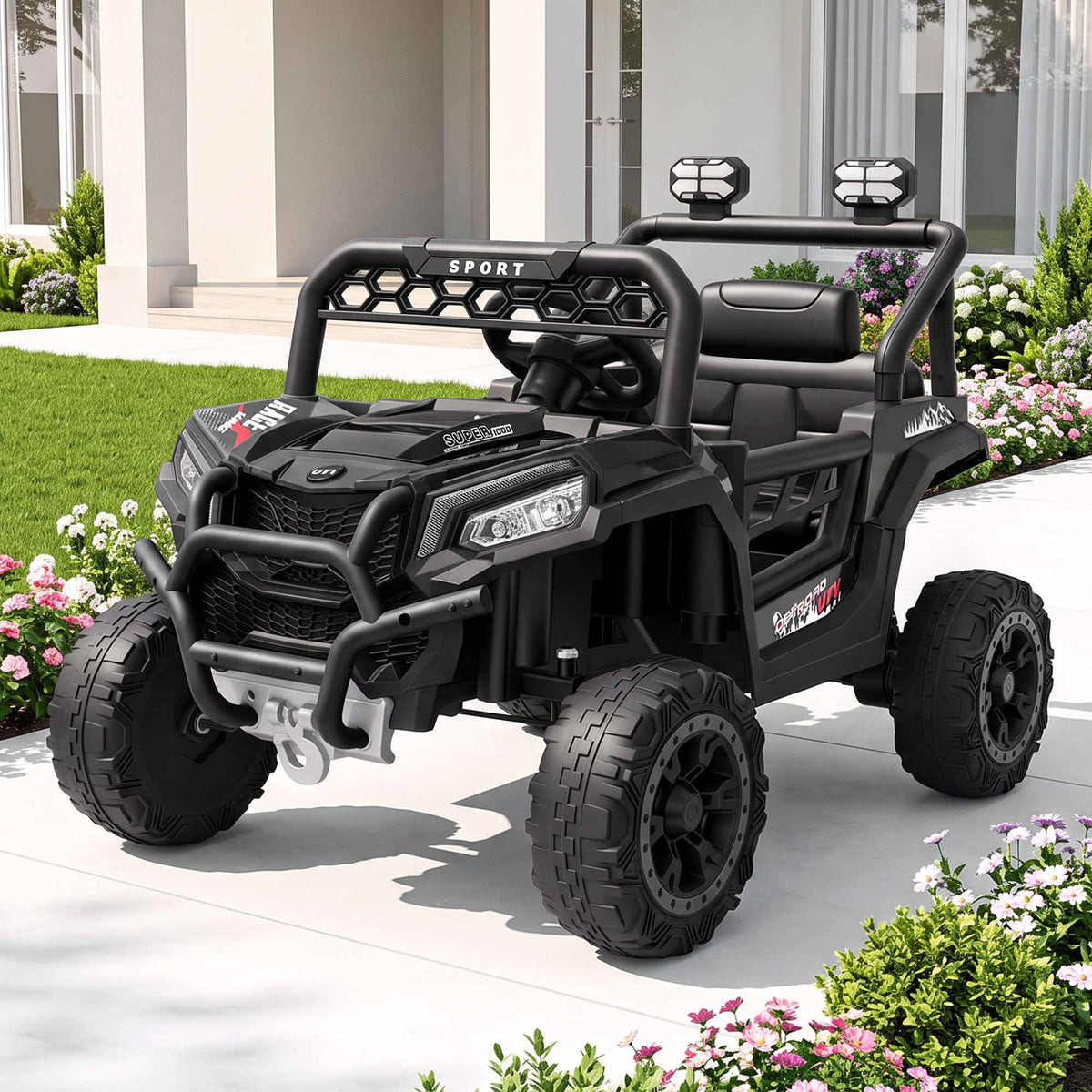 Rigo Ride On Car Kids Jeep 12V Kids Electric Car Remote Control Black Awezingly