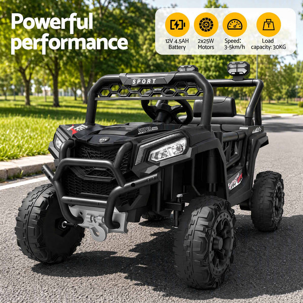 Rigo Ride On Car Kids Jeep 12V Kids Electric Car Remote Control Black Awezingly