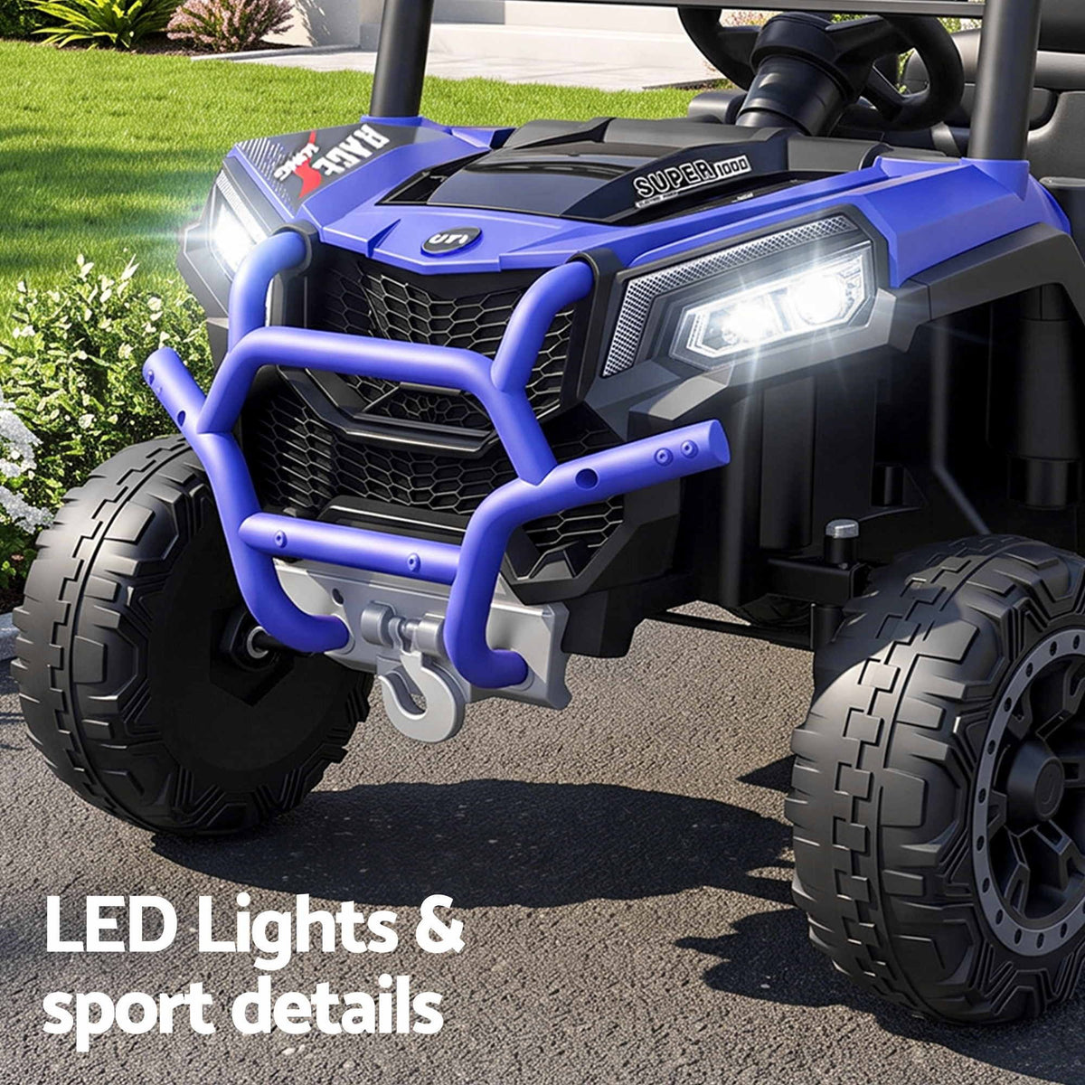 Rigo Ride On Car Kids Jeep 12V Kids Electric Car Remote Control Blue Awezingly