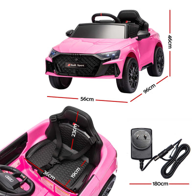Ride On Car Licensed Audi RS3 Car for Kids 12V Remote Control Pink