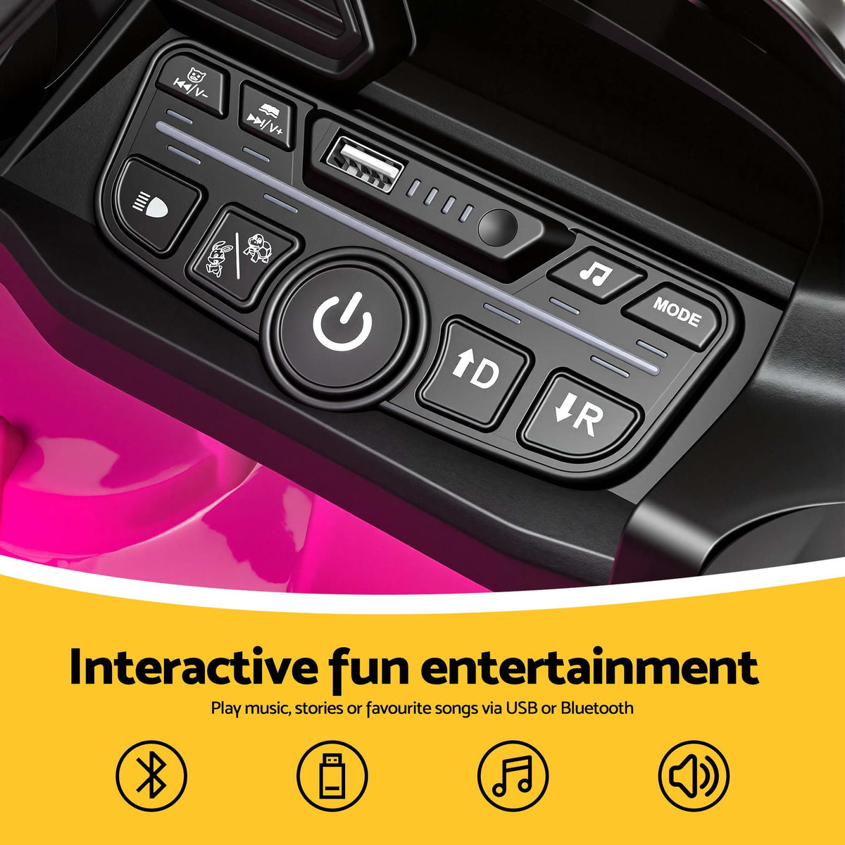 Ride On Car Licensed Audi RS3 Car for Kids 12V Remote Control Pink Awezingly