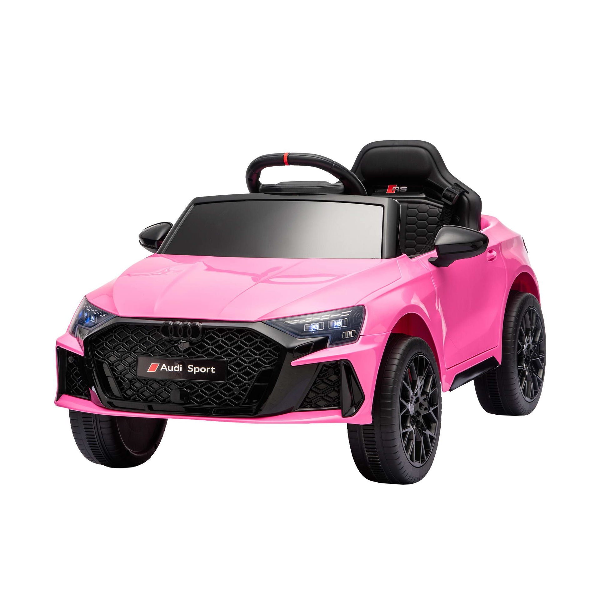 Ride On Car Licensed Audi RS3 Car for Kids 12V Remote Control Pink Awezingly