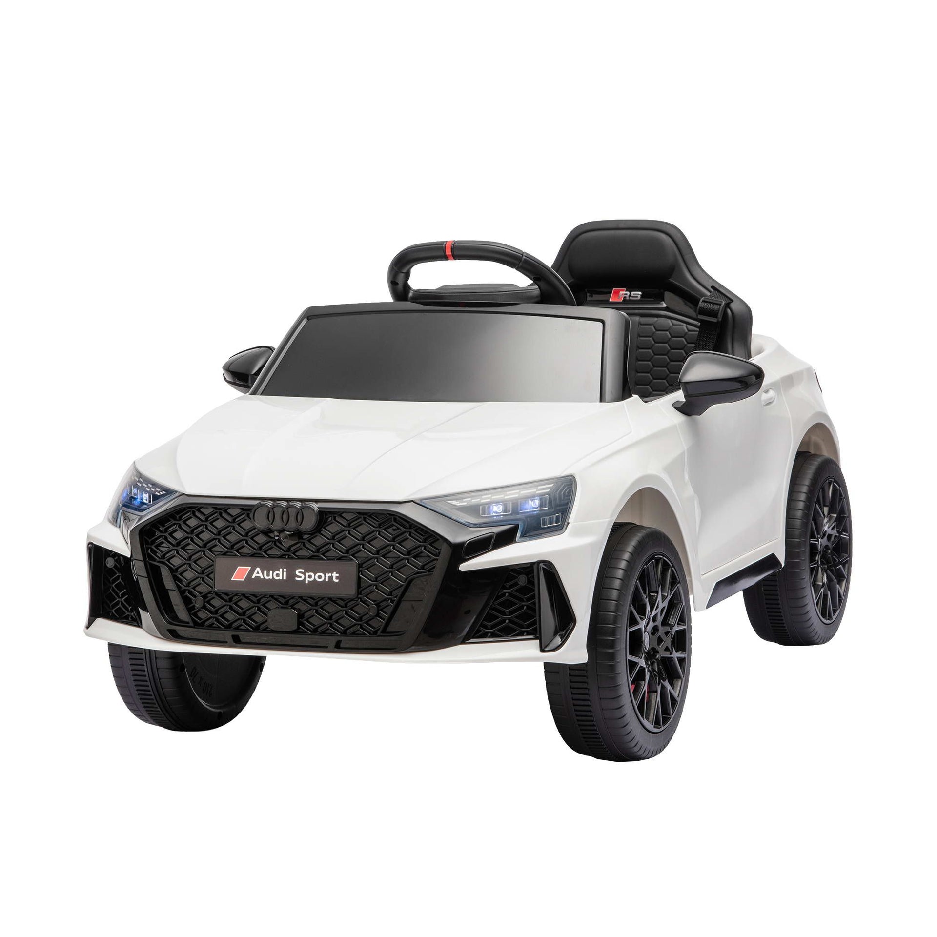 Ride On Car Licensed Audi RS3 Car for Kids 12V Remote Control White Awezingly