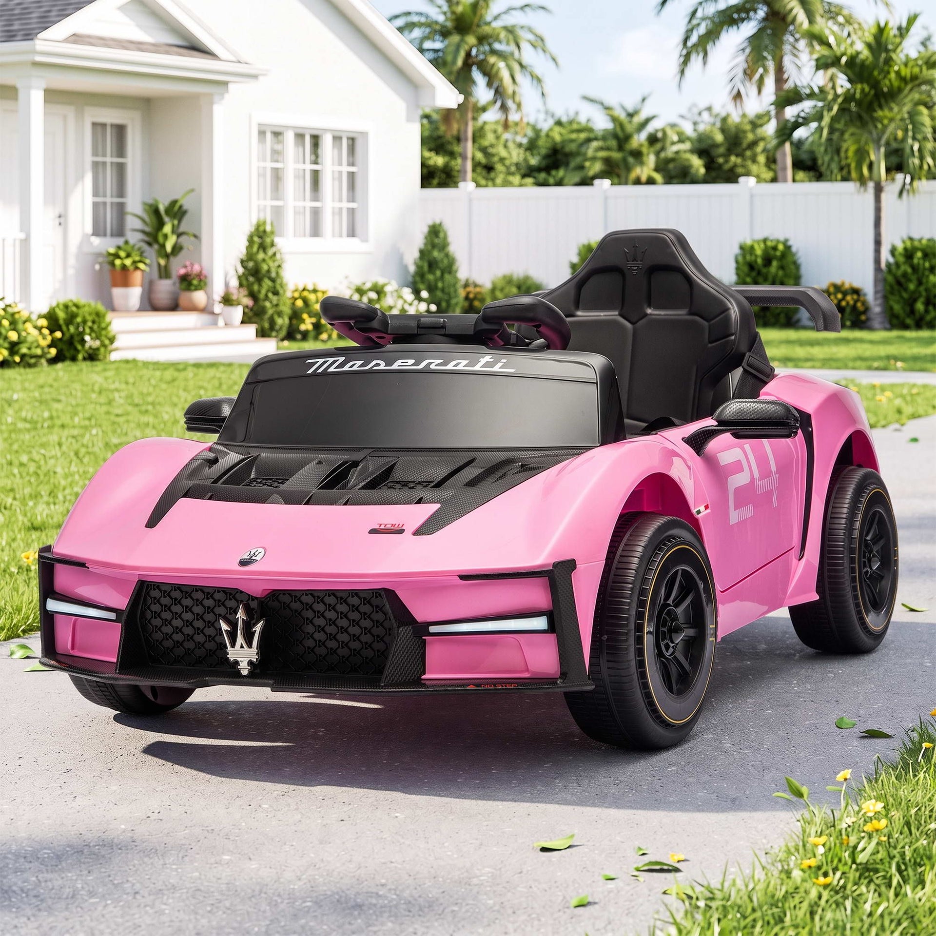 Ride On Car Maserati Licensed MCXtrema Car for Kids 12V Remote Control Pink Awezingly