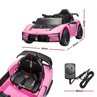 Ride On Car Maserati Licensed MCXtrema Car for Kids 12V Remote Control Pink
