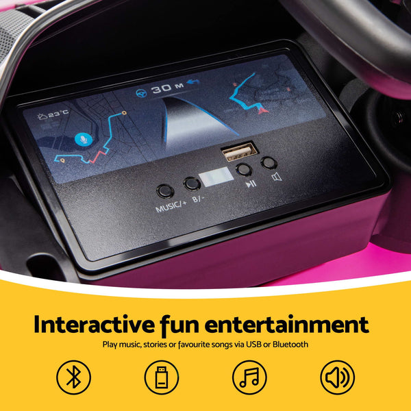 Ride On Car Maserati Licensed MCXtrema Car for Kids 12V Remote Control Pink Awezingly