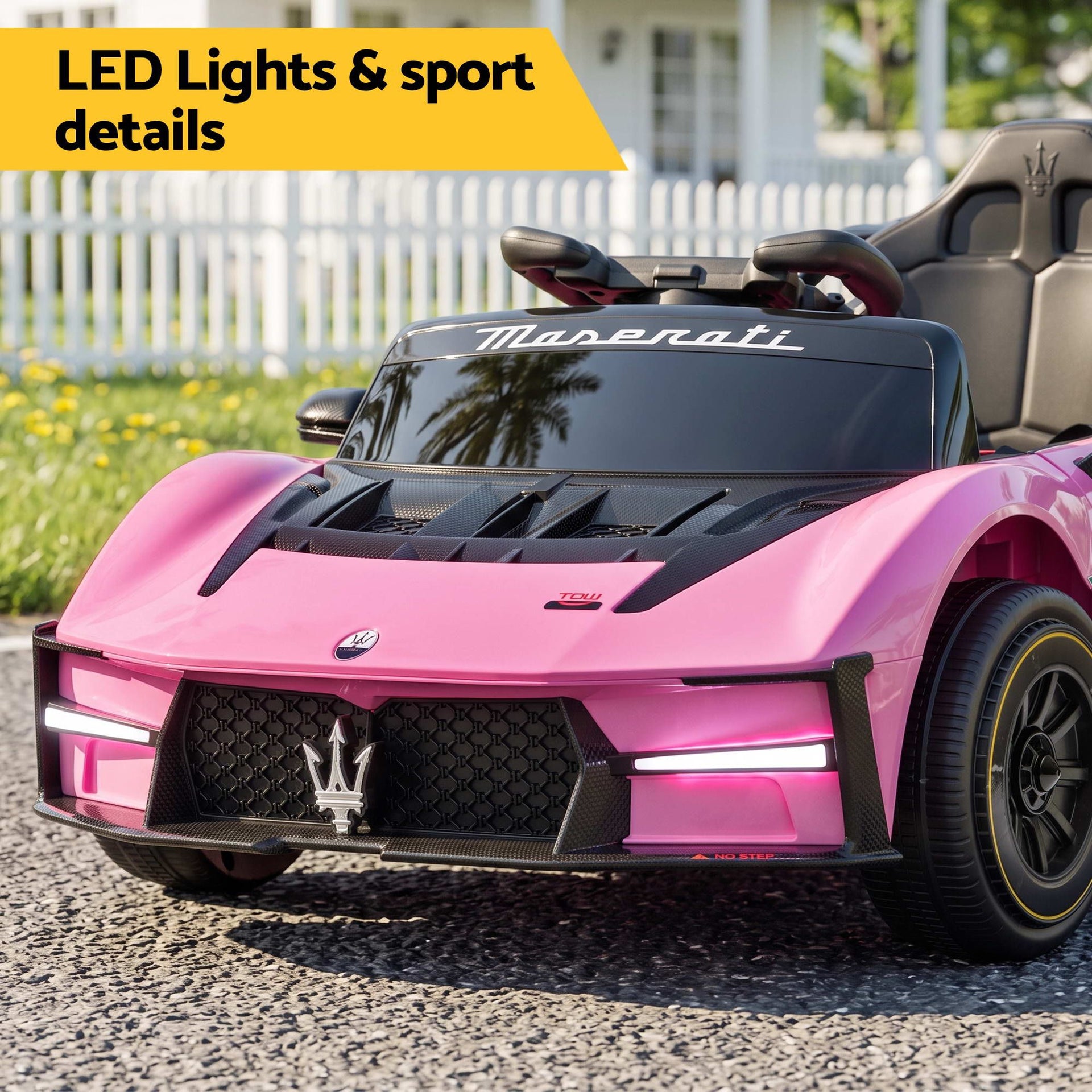 Ride On Car Maserati Licensed MCXtrema Car for Kids 12V Remote Control Pink Awezingly
