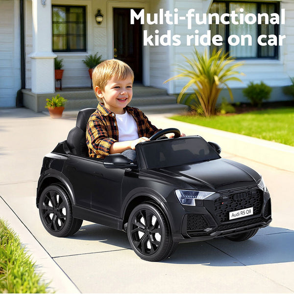 Kids Ride On Car Licensed RSQ8 Electric Toy Black Remote 12V Cars Black Awezingly