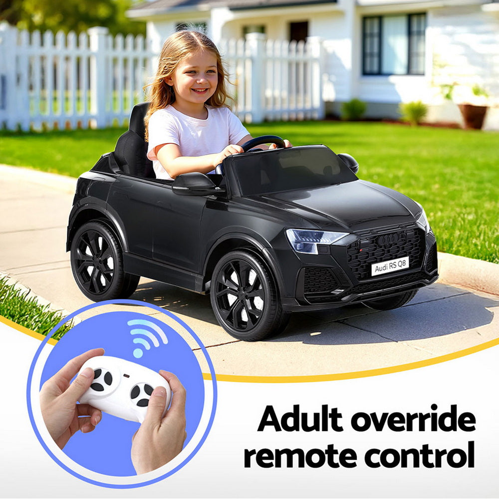 Kids Ride On Car Licensed RSQ8 Electric Toy Black Remote 12V Cars Black Awezingly