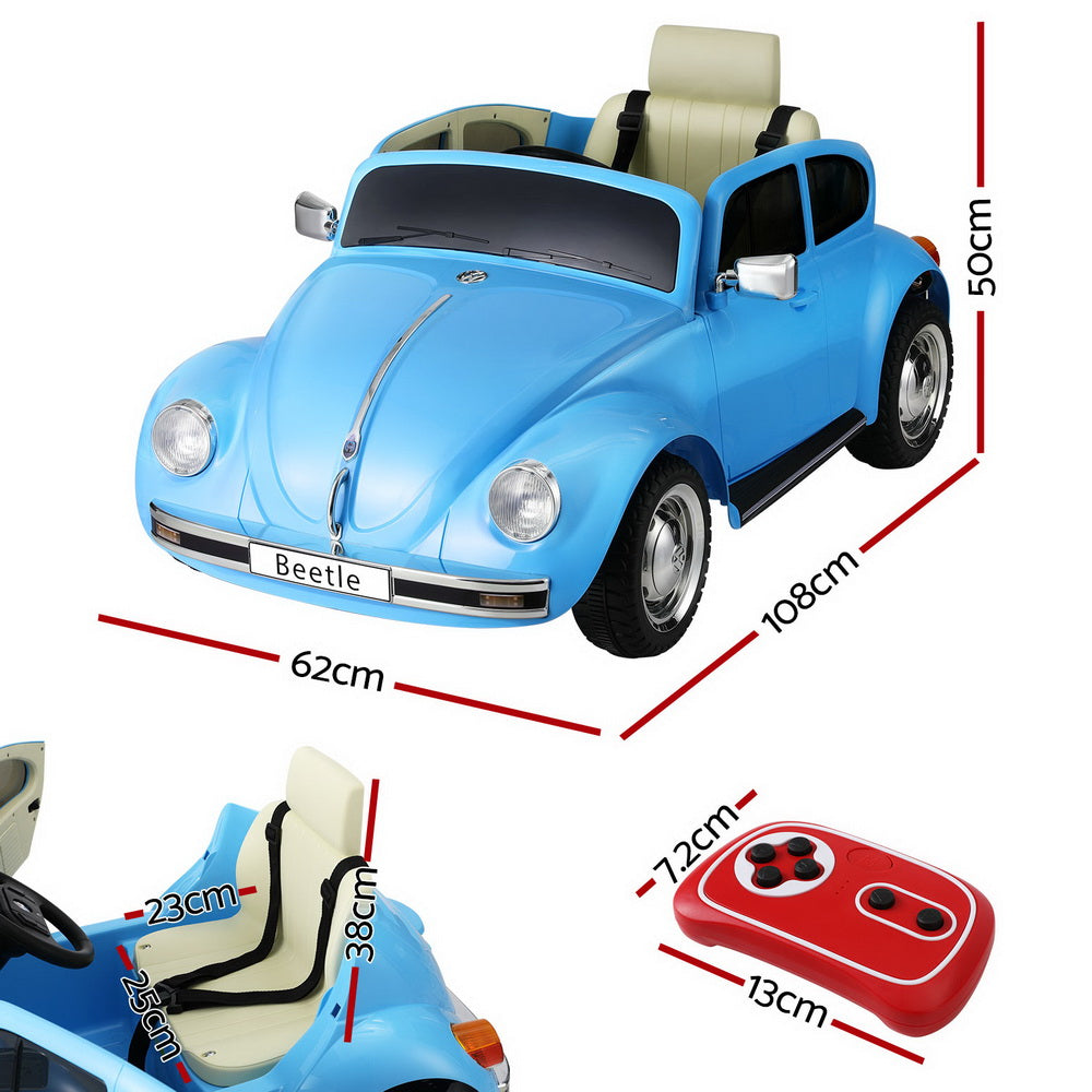 Kids Ride On Car Licensed Volkswagen Beetle Electric Toys Horn Remote 6V Blue Does not apply