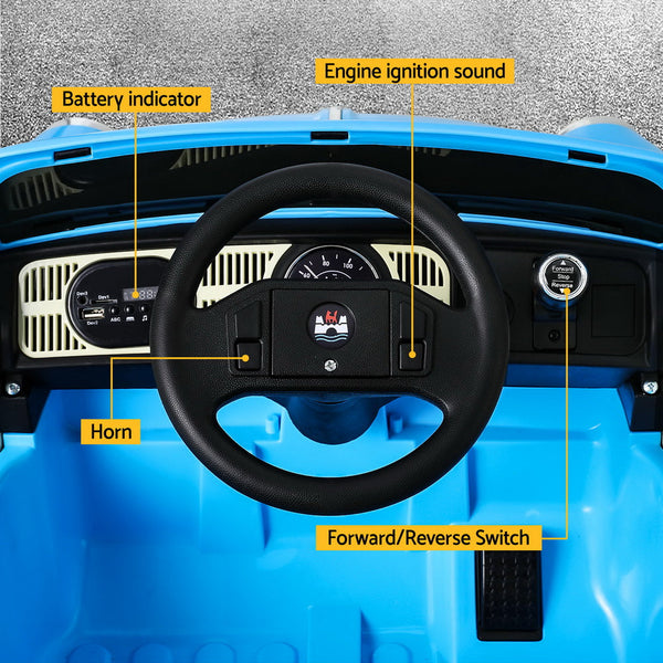 Kids Ride On Car Licensed Volkswagen Beetle Electric Toys Horn Remote 6V Blue Does not apply