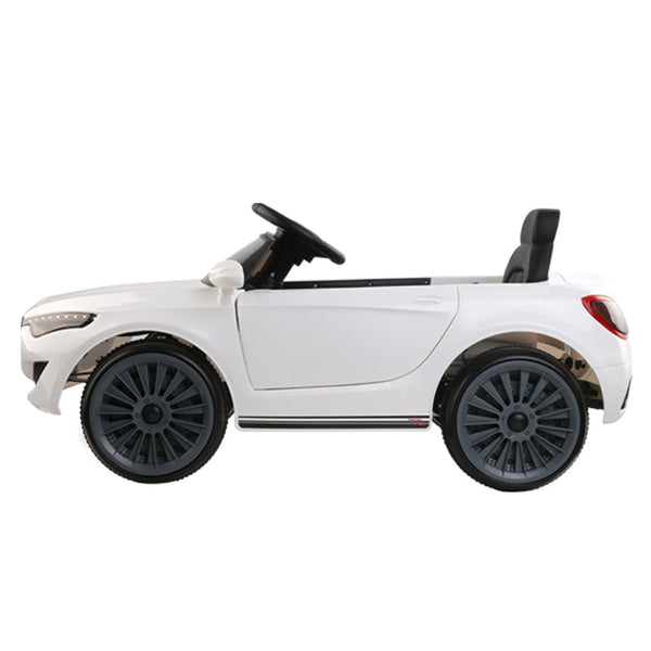 Rigo Kids Electric Ride On Car Cars Music Headlight Remote Control 12V White RIGO