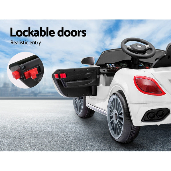 Rigo Kids Electric Ride On Car Cars Music Headlight Remote Control 12V White RIGO