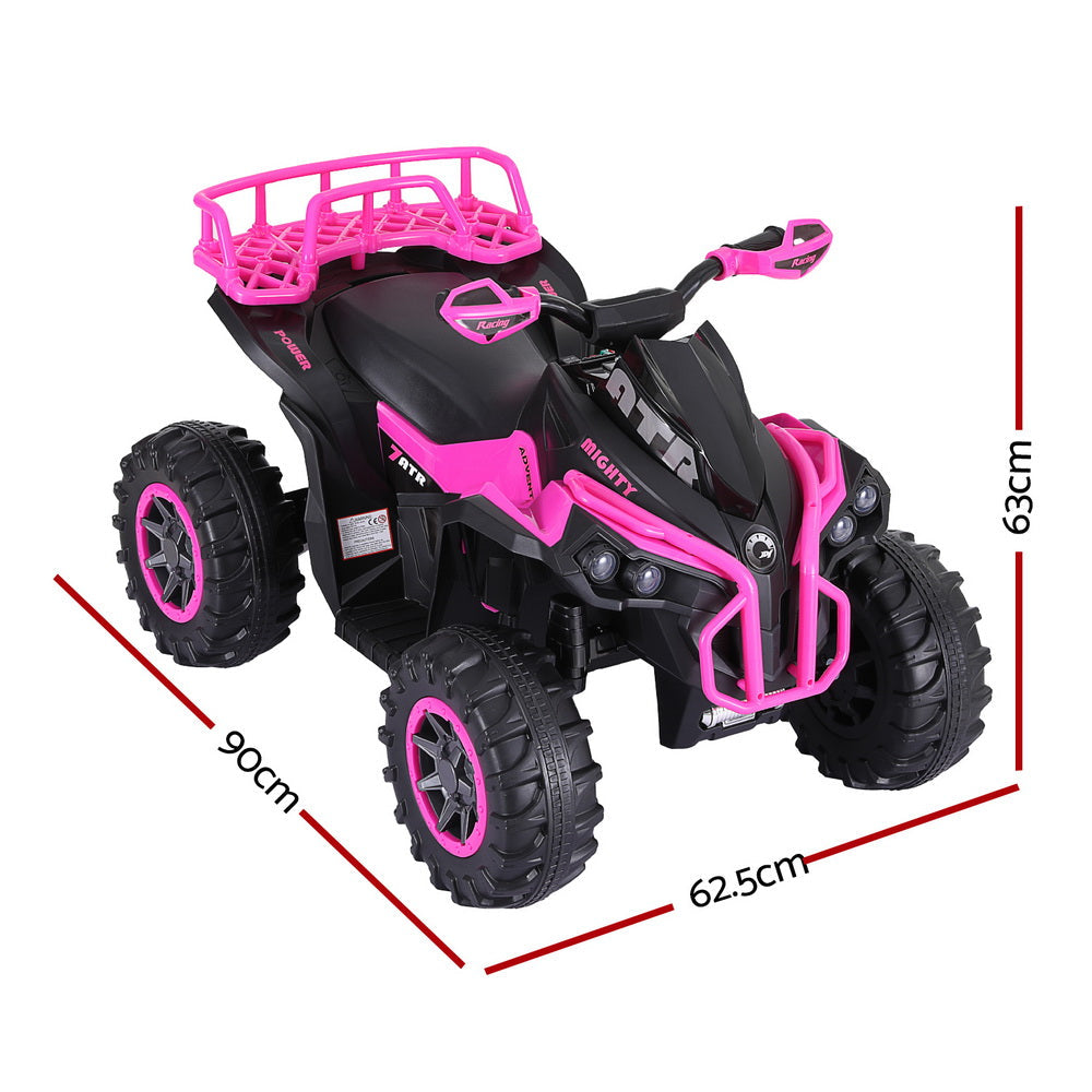 Rigo Kids Ride On Car ATV Quad Motorbike Storage Rack Electric Toys 12V Pink RIGO