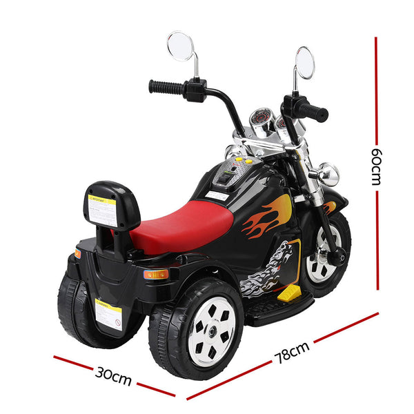 Rigo Kids Ride On Car Motorcycle Motorbike Electric Toys Horn Music 6V Black RIGO