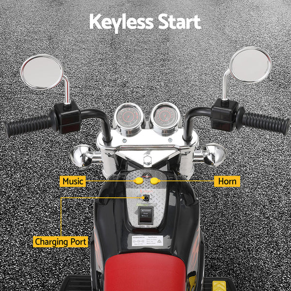 Rigo Kids Ride On Car Motorcycle Motorbike Electric Toys Horn Music 6V Black RIGO