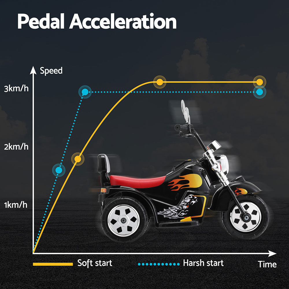 Rigo Kids Ride On Car Motorcycle Motorbike Electric Toys Horn Music 6V Black RIGO