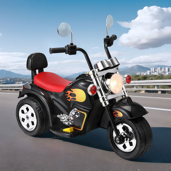 Rigo Kids Ride On Car Motorcycle Motorbike Electric Toys Horn Music 6V Black RIGO