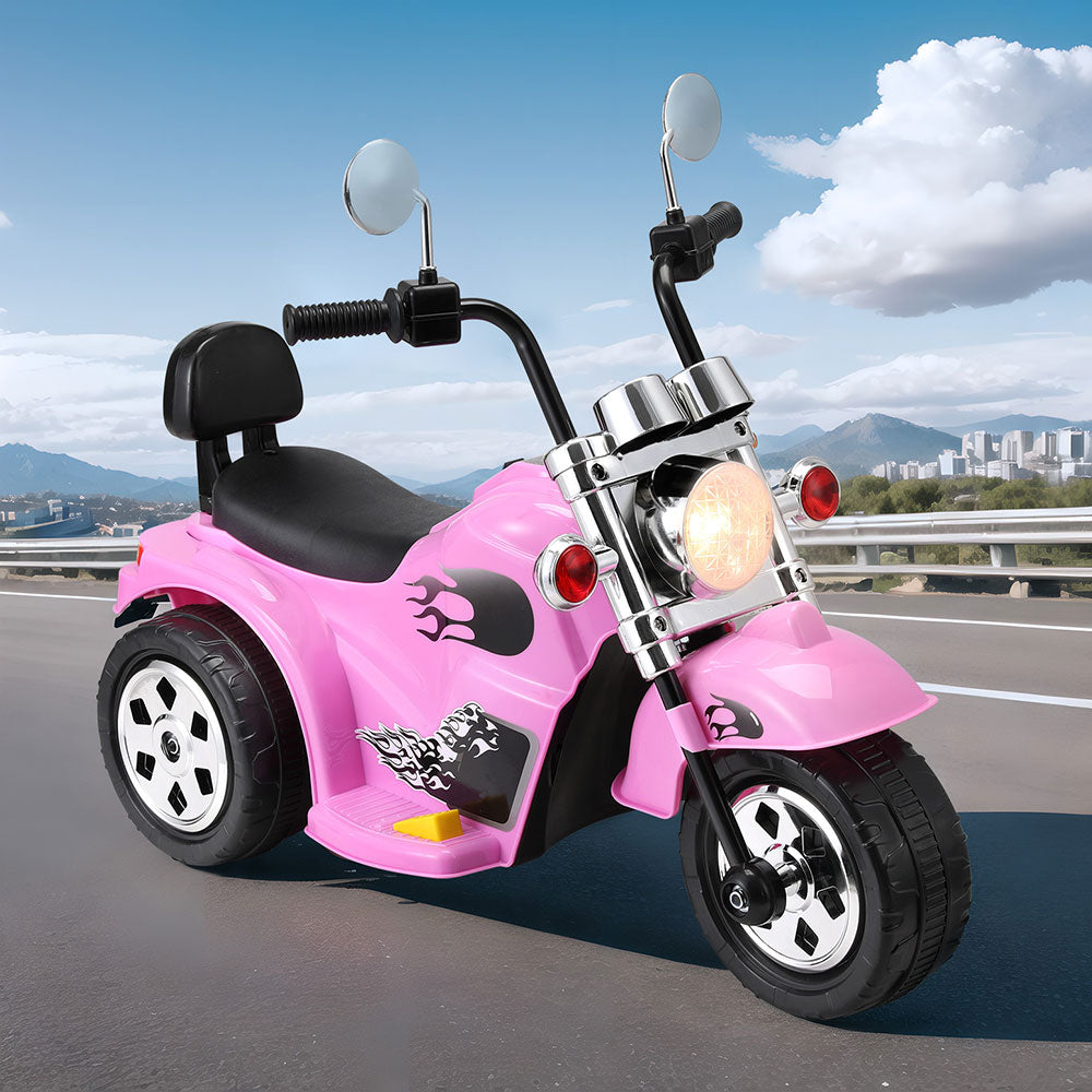 Rigo Kids Ride On Car Motorcycle Motorbike Electric Toys Horn Music 6V Pink RIGO