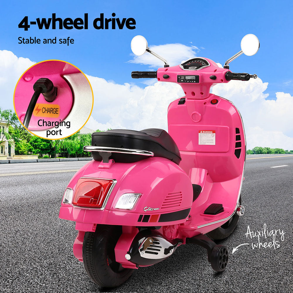Kids Electric Ride On Car Motorcycle Motorbike Vespa Licensed GTS Pink Does Not Apply