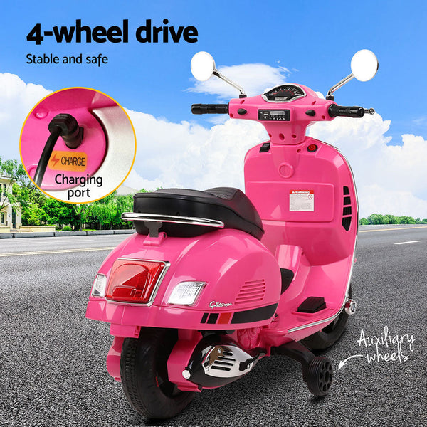Kids Electric Ride On Car Motorcycle Motorbike Vespa Licensed GTS Pink Does Not Apply