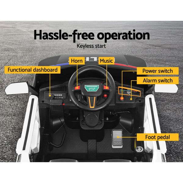 Rigo Kids Ride On Car Electric Patrol Police Toy Cars Remote Control 12V Black RIGO