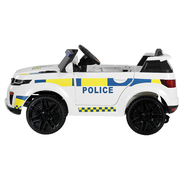 Rigo Kids Ride On Car Electric Patrol Police Toy Cars Remote Control 12V White RIGO