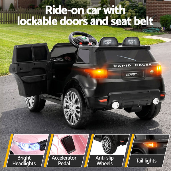 Rigo Kids Electric Ride On Car Black Pink Ride-On Toy with Remote Control Rigo