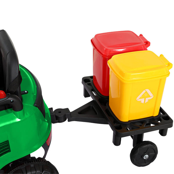 Rigo Kids Ride On Car Street Sweeper Truck w/Rotating Brushes Garbage Cans Green RIGO