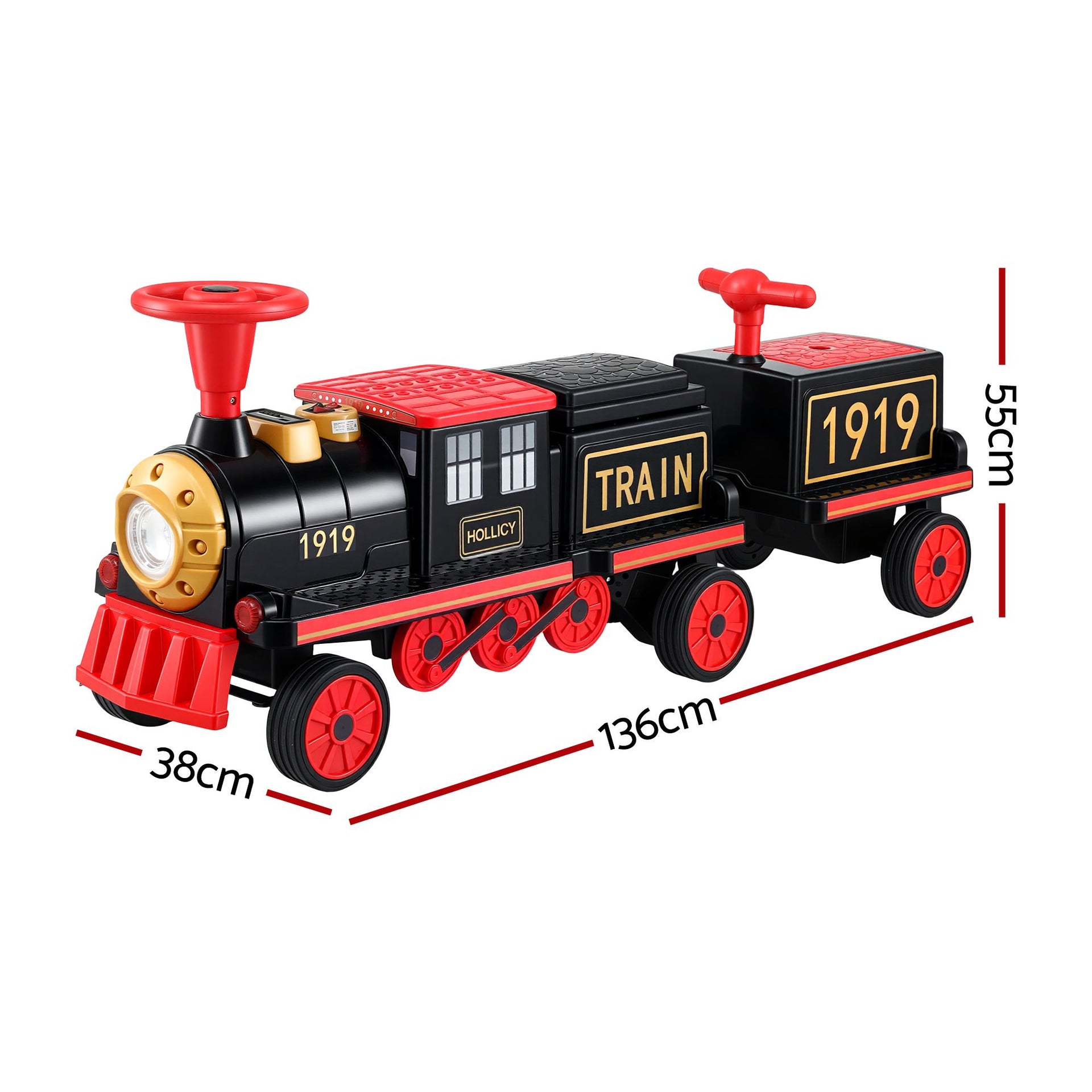 Rigo Kids Ride on Car Train 12V Electric Toy 2 Seater 136cm Awezingly