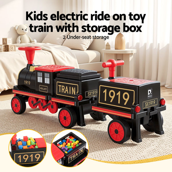 Rigo Kids Ride on Car Train 12V Electric Toy 2 Seater 136cm Awezingly