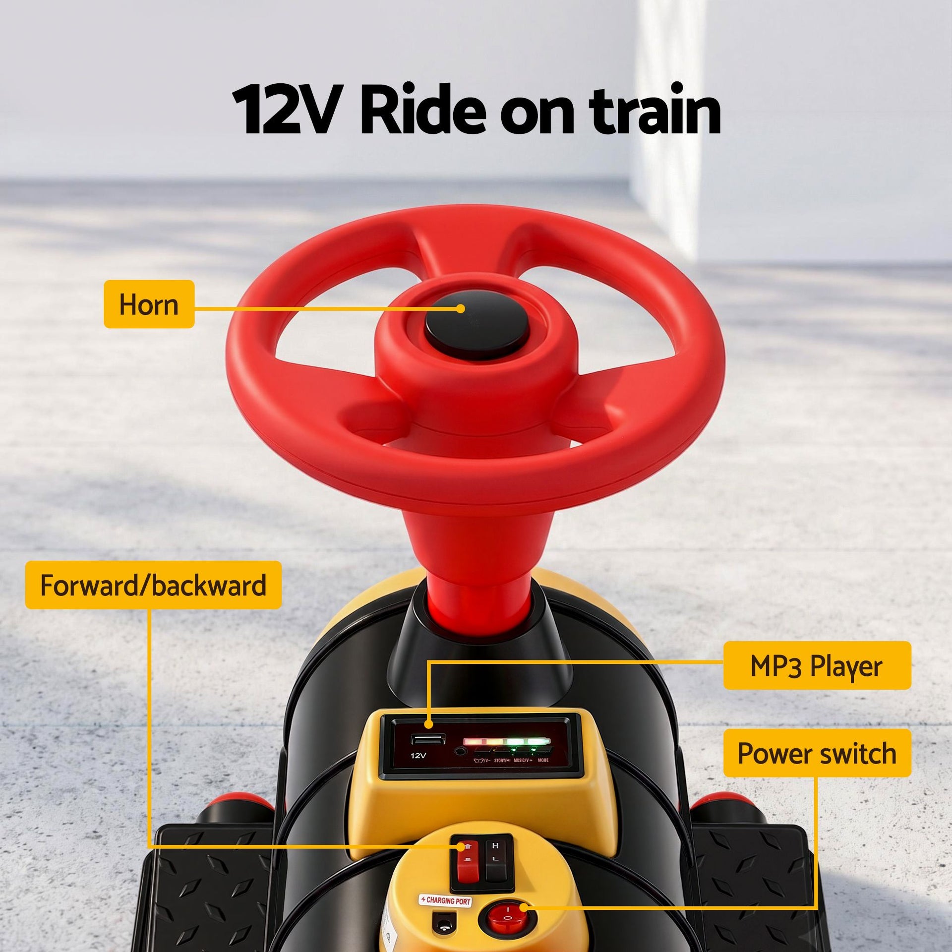 Rigo Kids Ride on Car Train 12V Electric Toy 2 Seater 136cm Awezingly