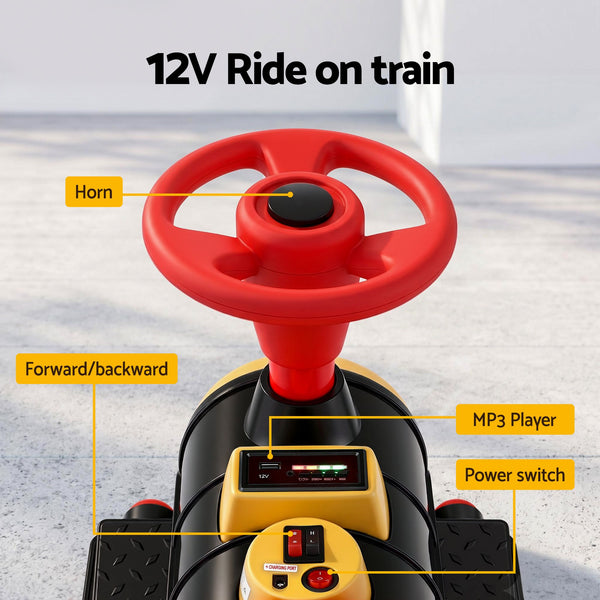 Rigo Kids Ride on Car Train 12V Electric Toy 2 Seater 136cm Awezingly