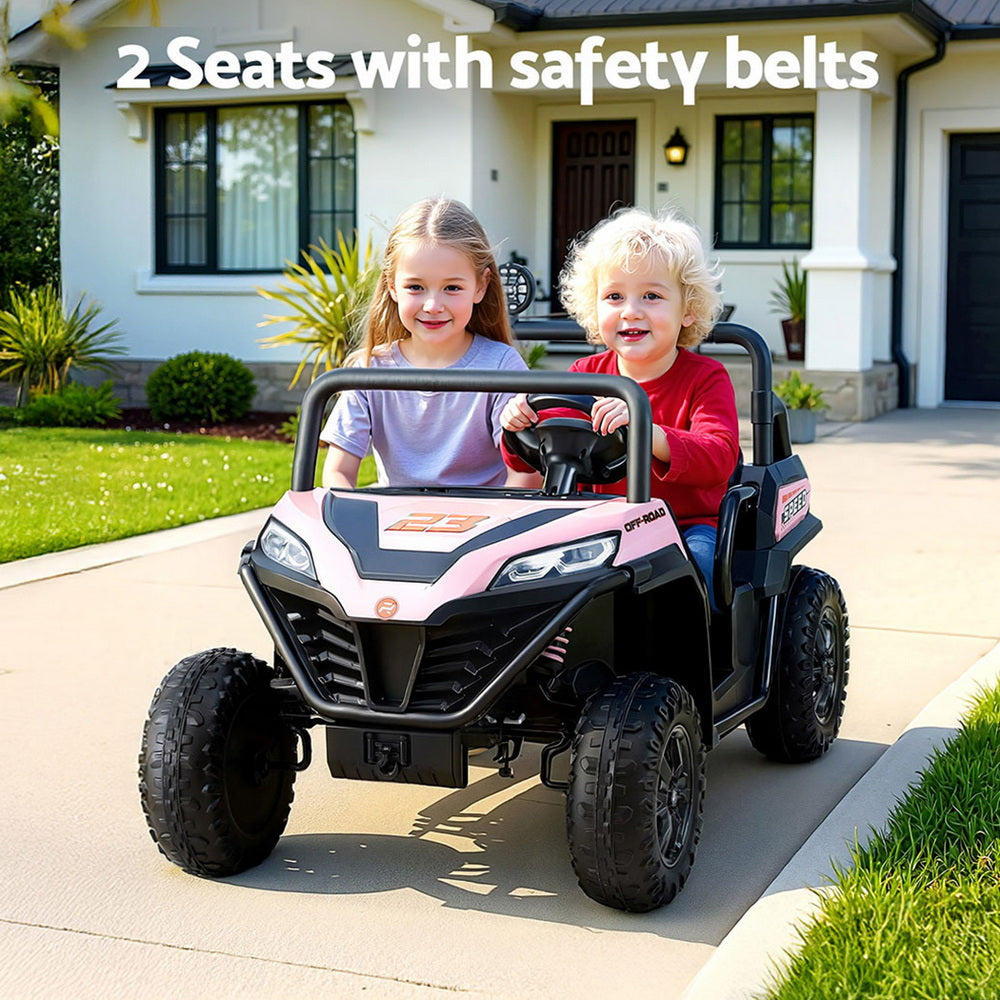 Rigo Kids Ride On Car Electric Toys Cars Headlight Music Remote Control Pink Awezingly