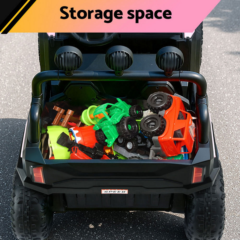 Rigo Kids Ride On Car Electric Toys Cars Headlight Music Remote Control Pink Awezingly