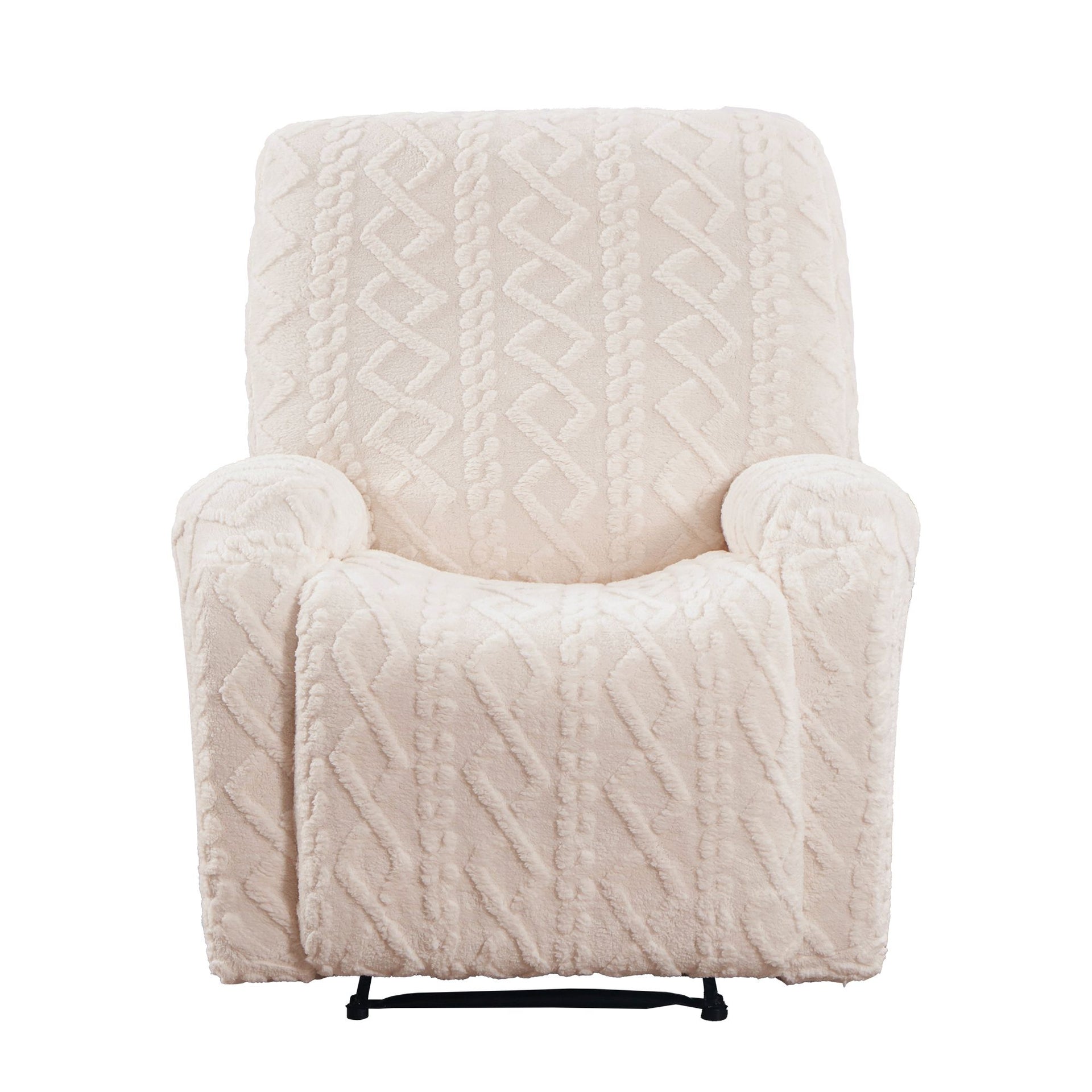 Artiss Recliner Chair Covers with Storage Side Pockets Beige Awezingly