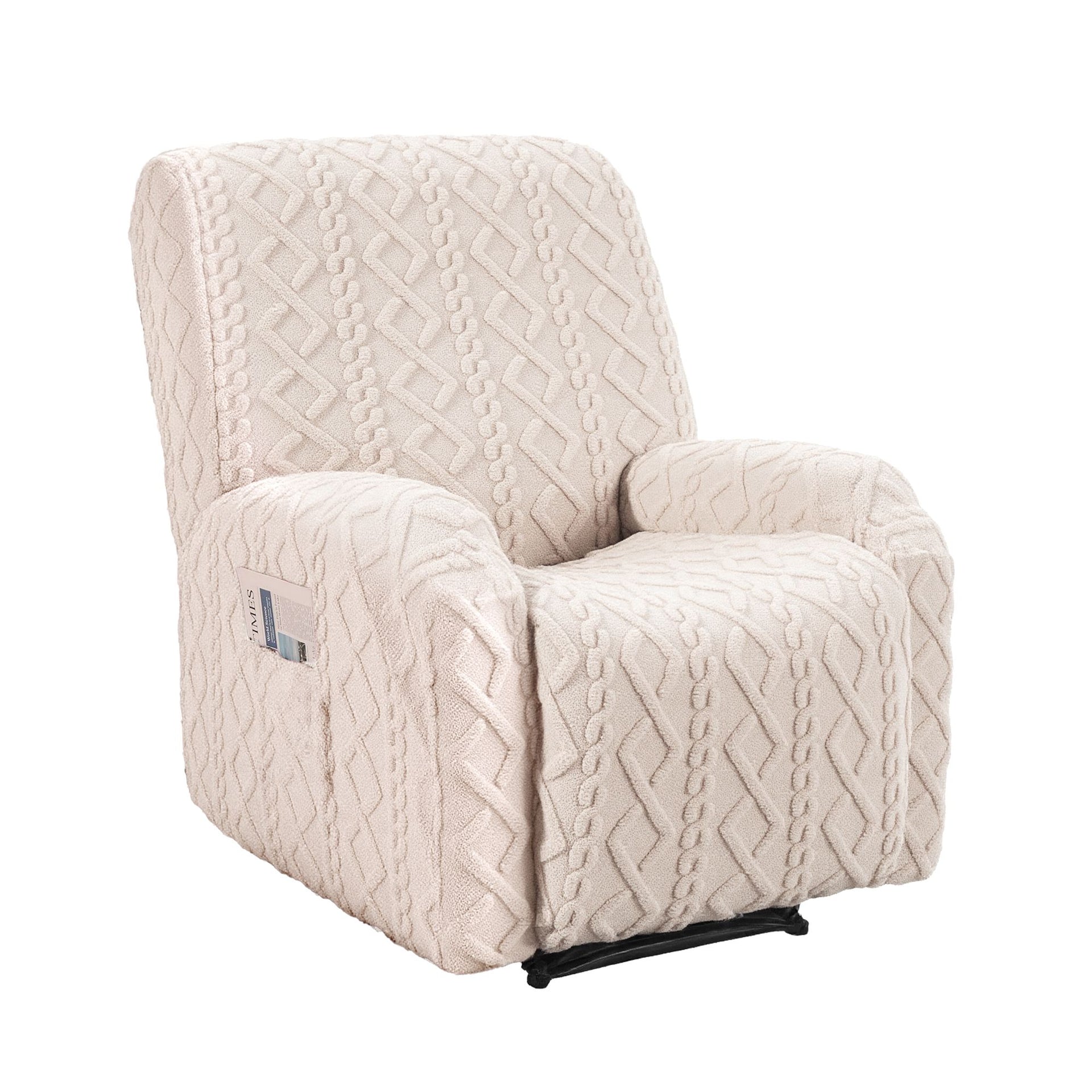 Artiss Recliner Chair Covers with Storage Side Pockets Beige Awezingly
